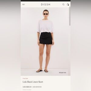 Lela Black Linen Skort DISSH